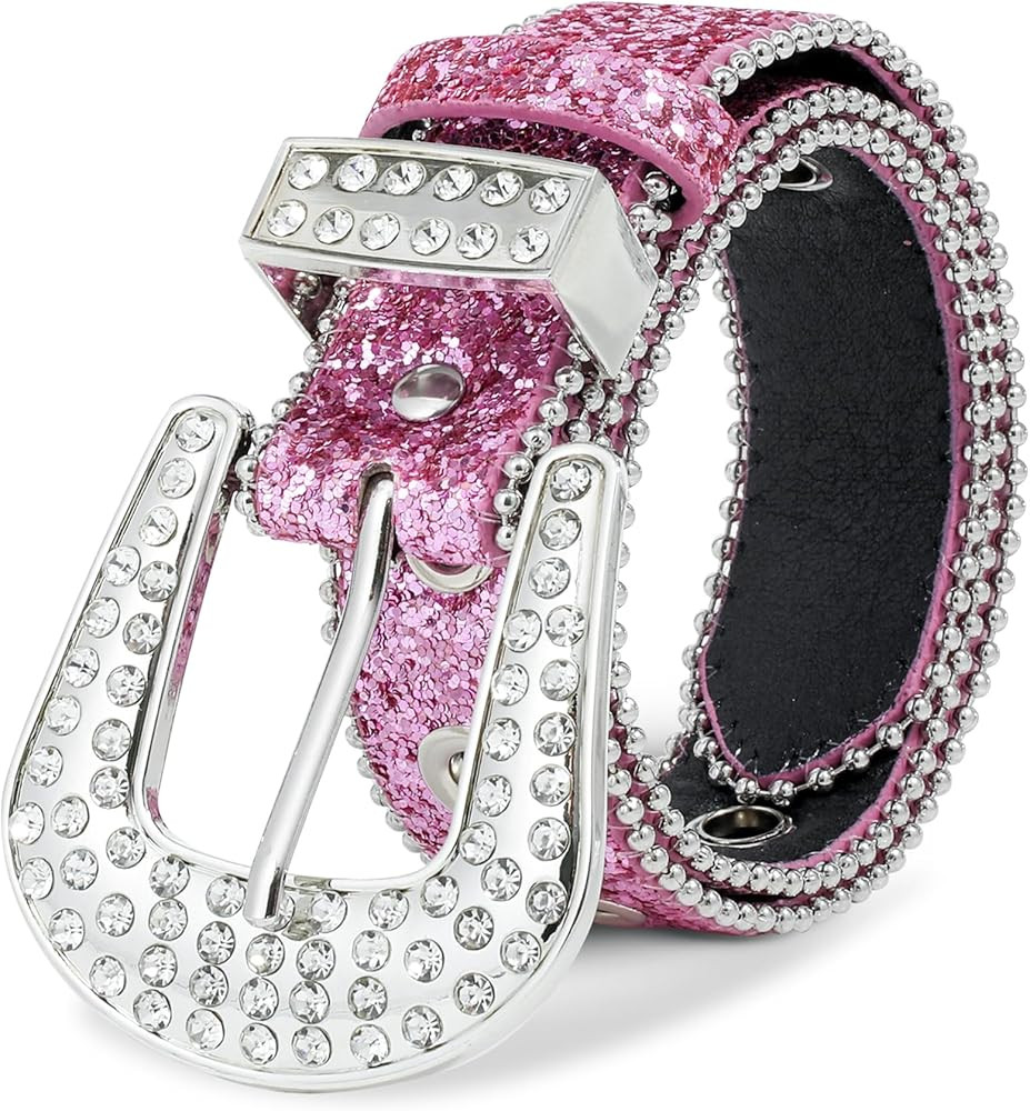 Kajeer Rhinestone Belt for Boys Girls, Cowgirl Boys belt with Bling Sequin Diamond | Amazon (US)
