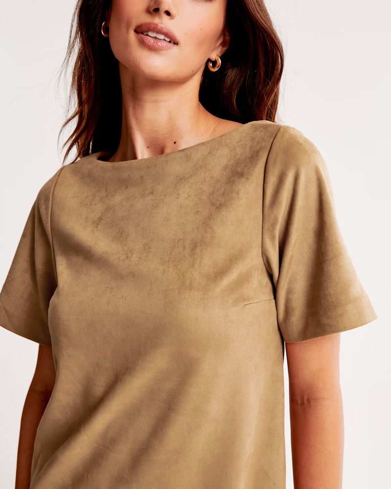 Women's Faux Suede T-Shirt Mini Dress | Women's New Arrivals | Abercrombie.com | Abercrombie & Fitch (US)