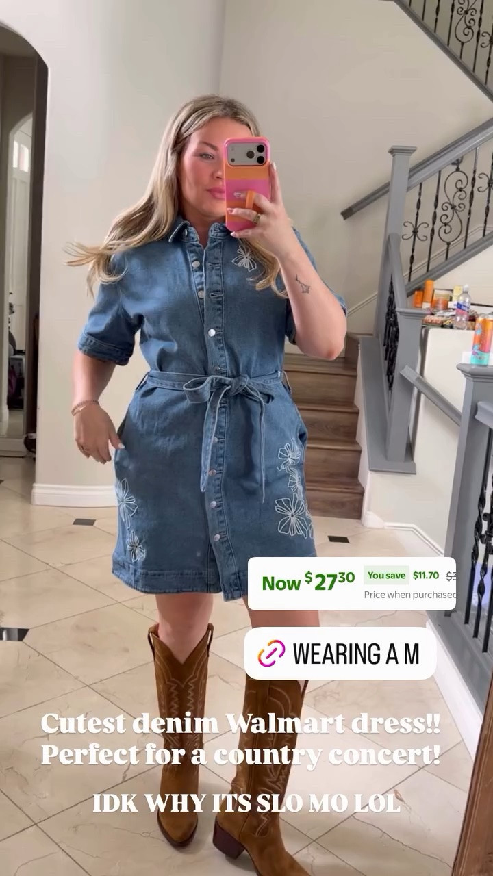 Cutest denim Walmart dress!! Perfect for a country concert!

#LTKMidsize #LTKSeasonal