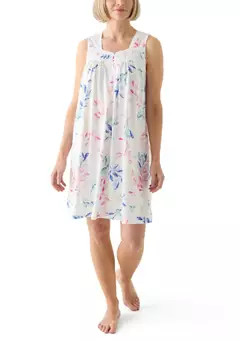 Miss Elaine Printed Short Sleeveless Nightgown | Belk