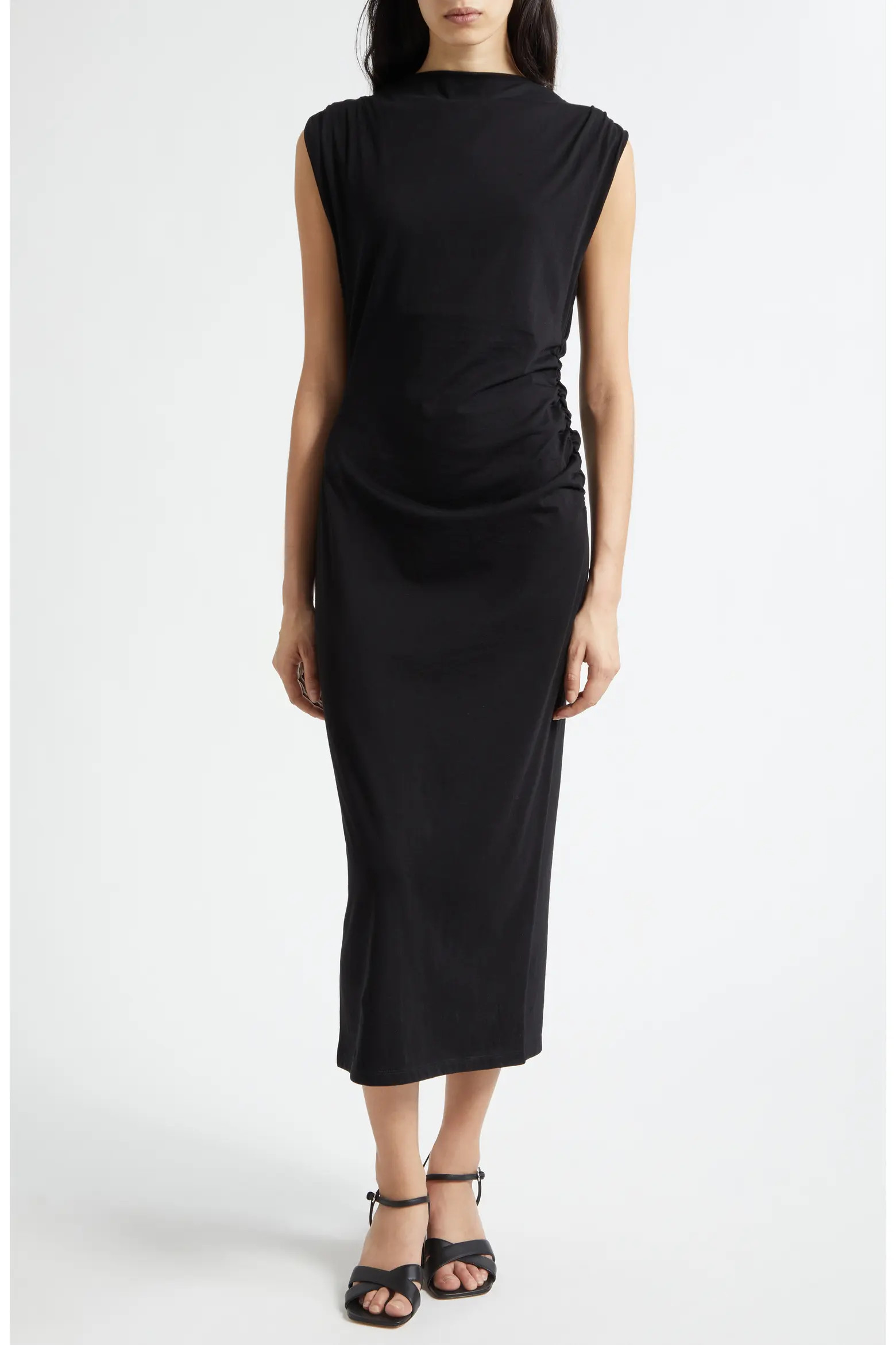 Cowl Neck Pima Cotton Midi Dress (Women) | Nordstrom | Nordstrom