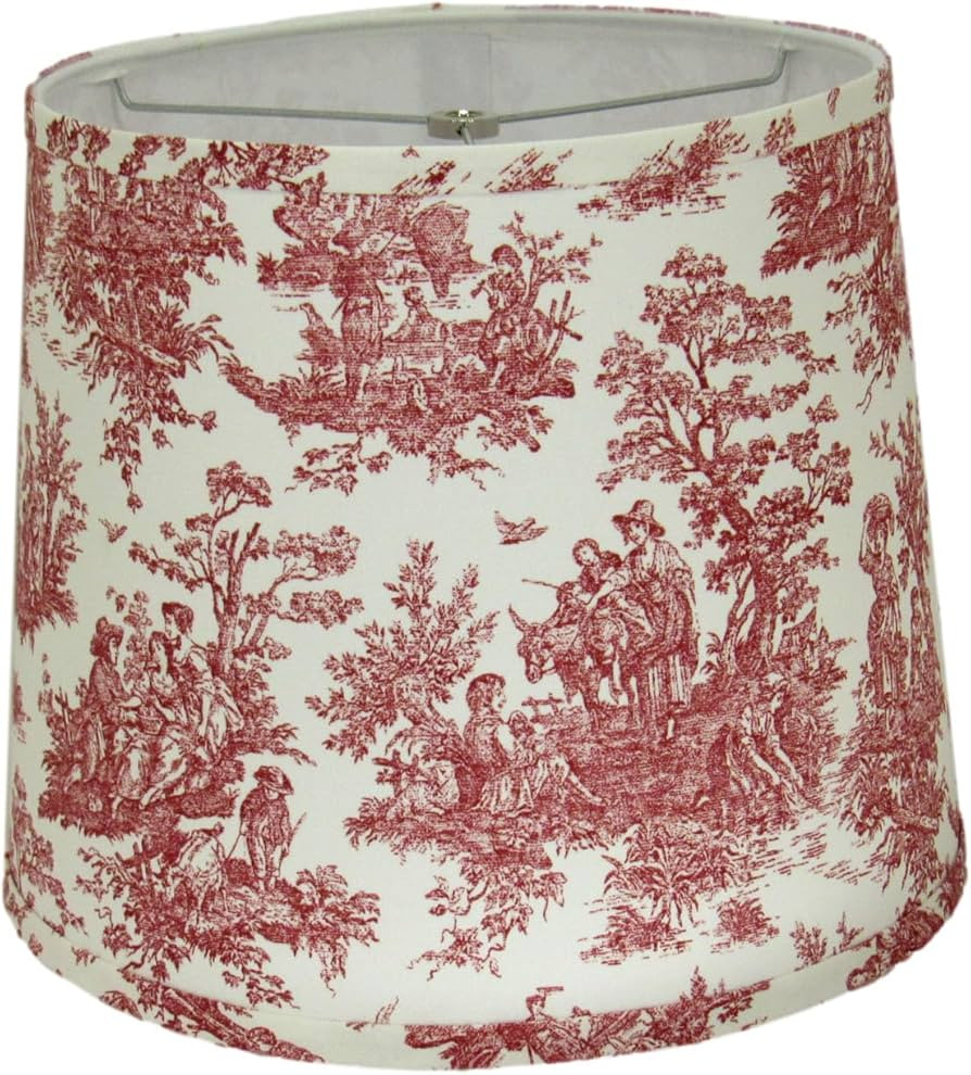 Albert Estate LTD, Red Toile Print Lamp Shade, 12",Hardback, Washer Fitter | Amazon (US)