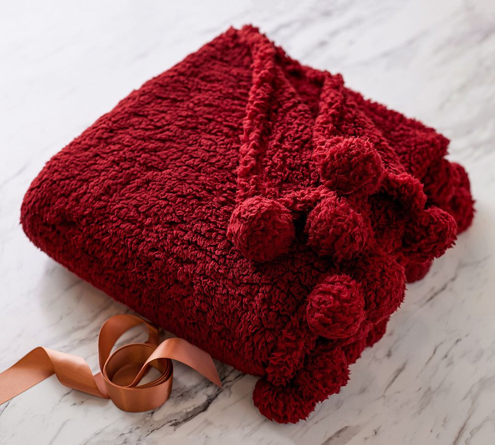 Cozy Pom Pom Sherpa Throw | Pottery Barn (US)
