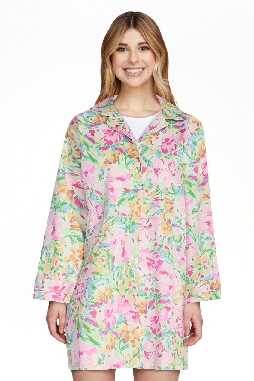 Free Assembly Women's and Women's Plus Floral Car Coat with Long Sleeves, Sizes XS-4X | Walmart (US)