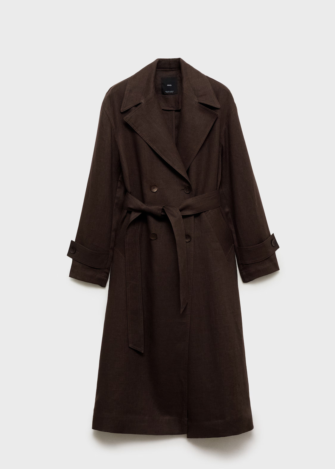 Double breasted linen trench - Women | MANGO United Kingdom | MANGO (UK)