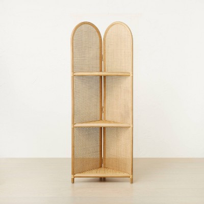 67" Anza Caned Corner Bookshelf Brown - Opalhouse™ designed with Jungalow | Target