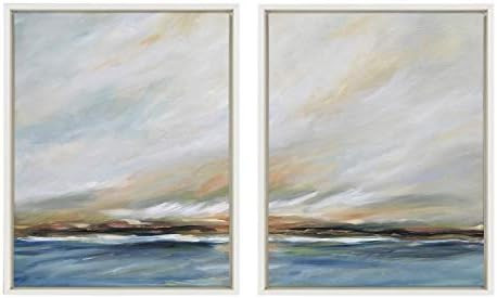 Kate and Laurel Sylvie Sunday Morning Framed Canvas Wall Art by Mary Sparrow, 2 Piece 18x24 White... | Amazon (US)