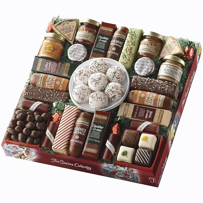 The Swiss Colony 27 Favorites Food Gift Set, Summer Sausage Meats and Cheeses, Assorted Chocolate... | Amazon (US)