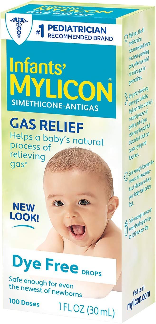 Infants' Mylicon Gas Relief Drops for Infants and Babies, Dye Free Formula, 1 Fluid Ounce | Amazon (US)