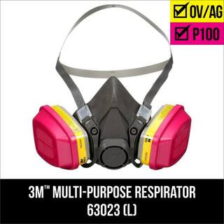 3M OV AG P100 Professional Multi-Purpose Respirator in Black with Drop Down 63023DHA1-C - The Hom... | The Home Depot