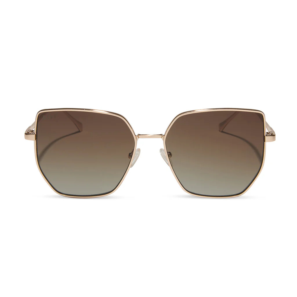 EMILY FAUVER - MAVERICK + BRUSHED GOLD + BROWN GRADIENT SUNGLASSES | DIFF Eyewear