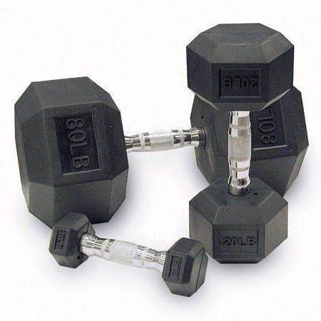 Grey Hex Dumbell set 80-100lb pairs - | Walmart (US)