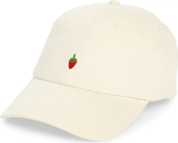 Embroidered Strawberry Baseball Cap | Nordstrom Rack