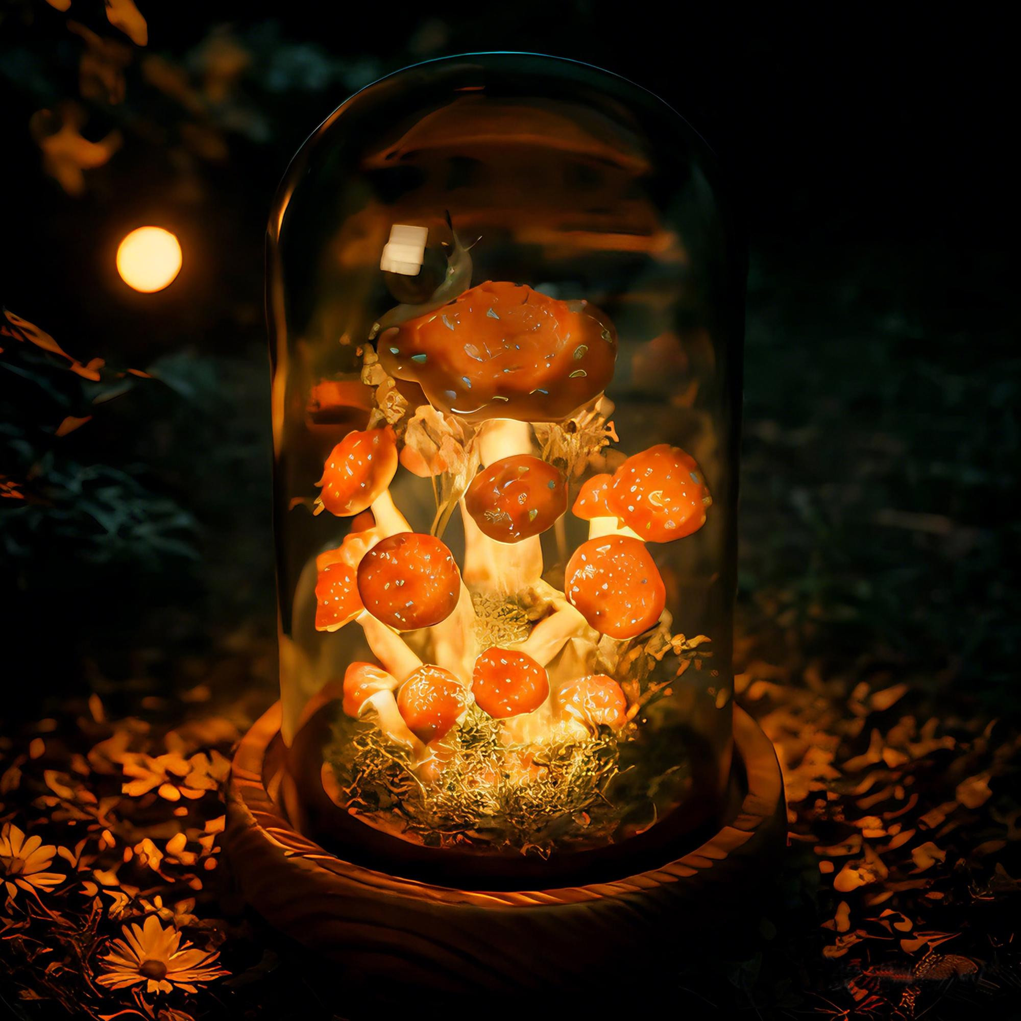 Red Mushroom with White Dots, Mushroom Lamp with Snail, Dried Flower Decor, Mushroom Night Light, Fairy Lights, Unique Birthday Gifts Lamp | Etsy (Global)