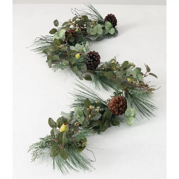 Sullivans Artificial Pine, Berry and Cone Garland 72"L Green | Target