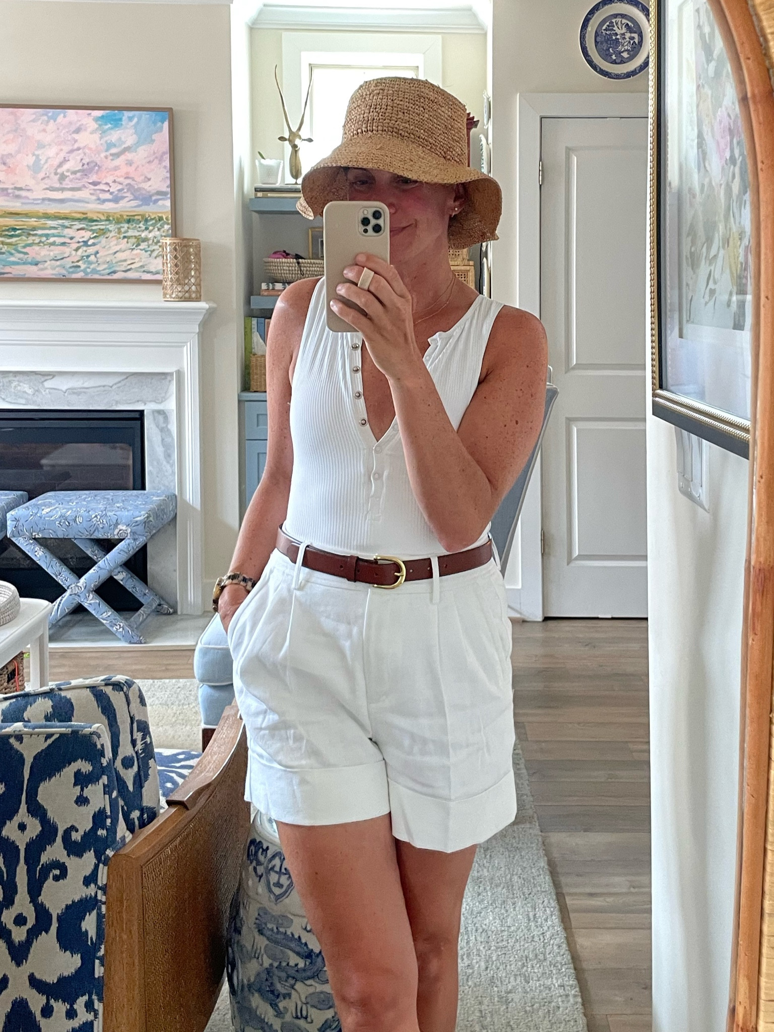 Obsessed with this swimsuit and these pleated shorts! I’d say both are tts. Swimsuit is 25% off right now!

#LTKSummerSales #LTKSwim #LTKStyleTip