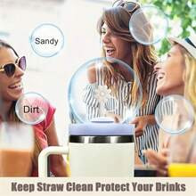 Custom Cup Accessories Suit-40 Oz Cup With Silicone Straw Lid And Leak-Proof Plug, Teacher's Day,... | SHEIN