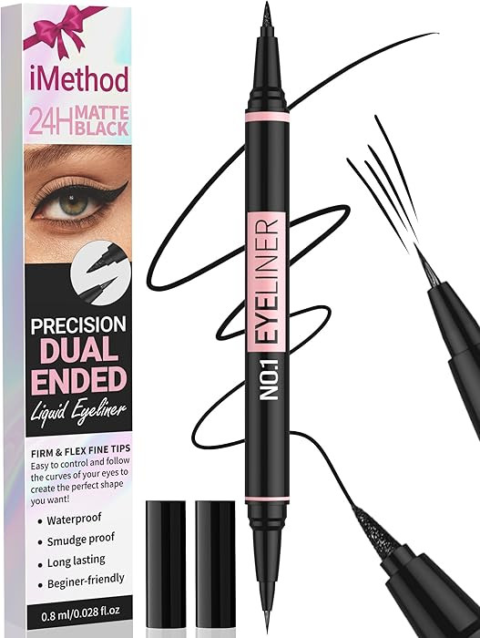 iMethod Liquid Eyeliner - Waterproof Eyeliner 2-in-1 Dual-Ended Eye Liner with Precise Brush-Tip ... | Amazon (US)