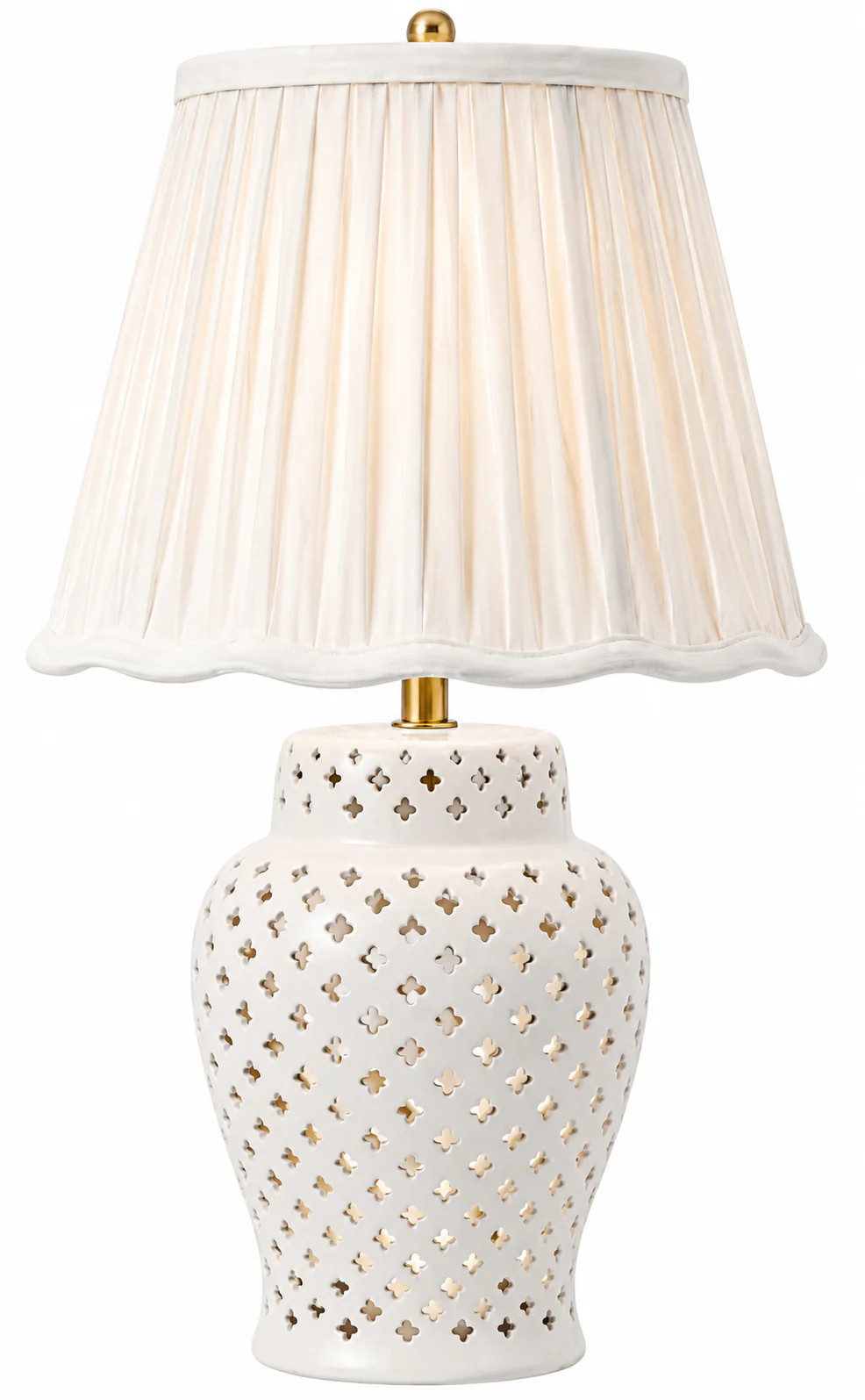 Ivory Pierced Diamond Porcelain Rechargeable Lamp | The Enchanted Home