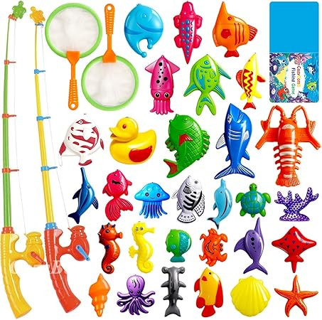 CozyBomB™ Magnetic Fishing Toys Game Set for Kids | Water Table Bathtub Kiddie Pool Party & Pol... | Amazon (US)