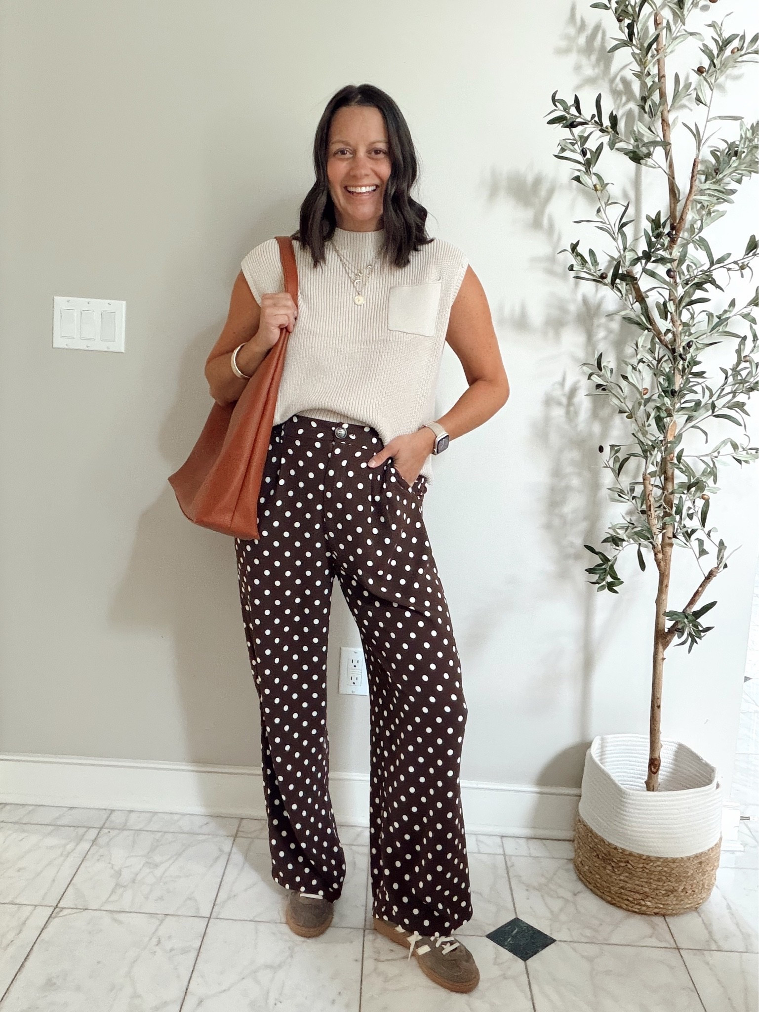 Teacher outfit idea! These trouser pants are amazing! They have an elastic waist in the back! Everything runs true to size - I’m wearing a small in everything!

#LTKootd #LTKOver40 #LTKWorkwear