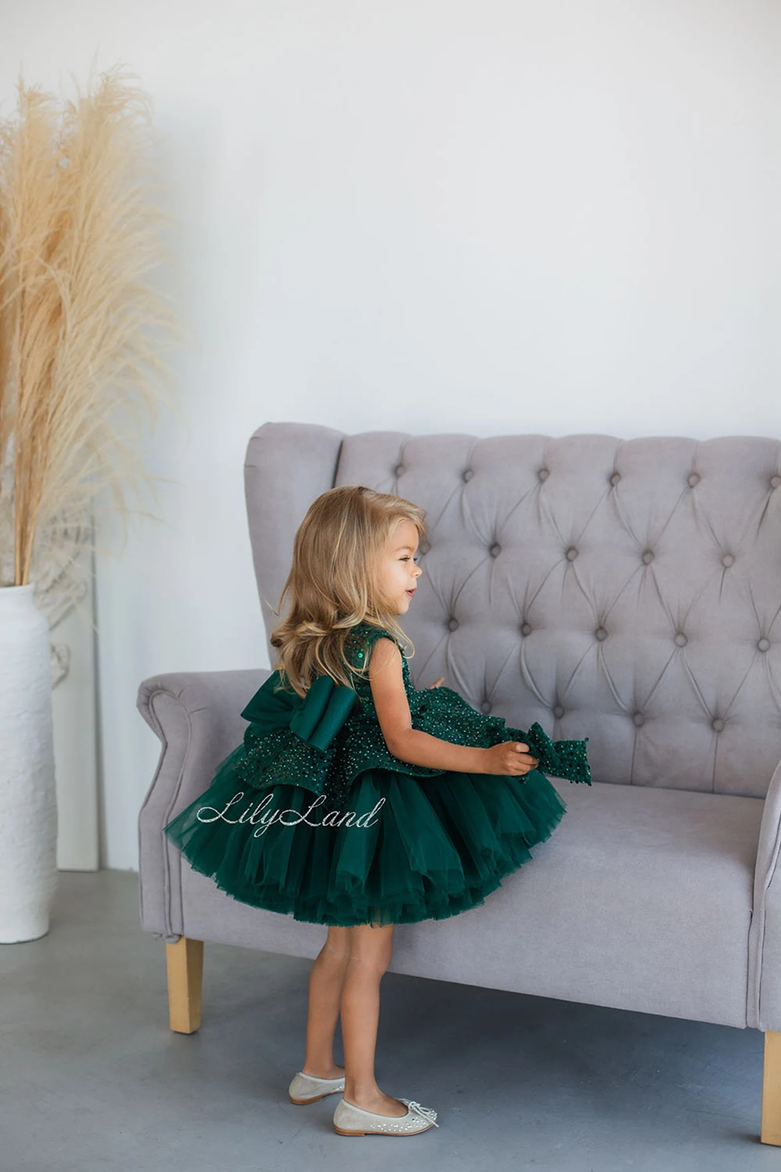 Emerald Green Sparkling Tutu Birthday Baby Dress, Winter Holiday Special Occasion Prom Gown Weddi... | Etsy (US)