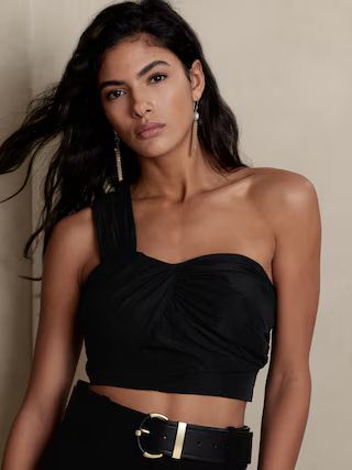 One-Shoulder Cropped Bustier | Banana Republic Factory