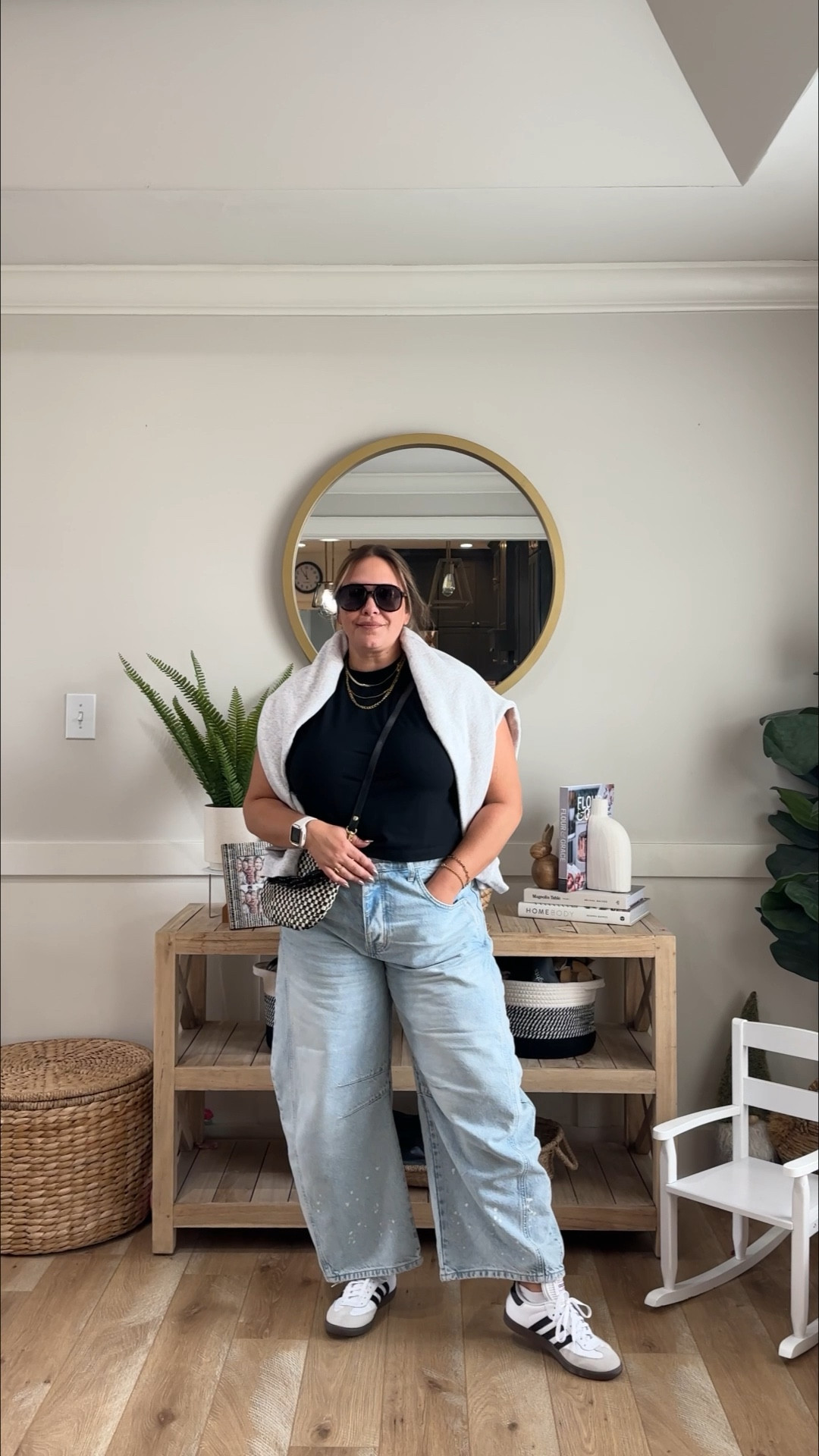 Denim-I sized up! 
Top-true to size
Free People barrel leg jeans 

#LTKover40 #LTKmidsize #LTKstyletip