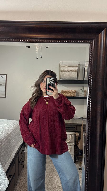 Rory Gilmore sweater in maroon 🫶🏼 
I sized up to XL! Normally a medium. Under $20! 