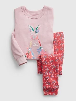 babyGap 100% Organic Cotton Bunny Graphic PJ Set | Gap (US)
