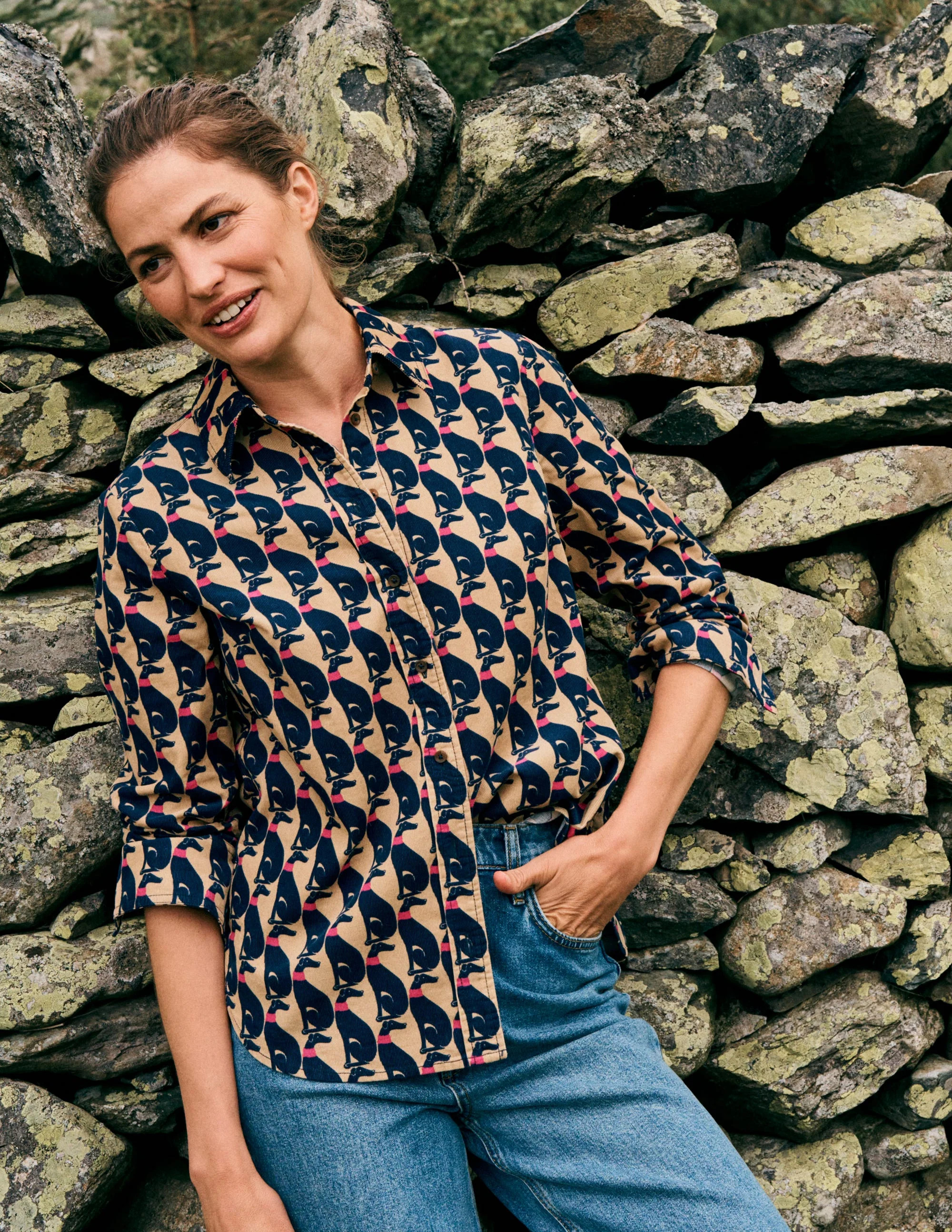 Sienna Cord Shirt-Safari, Cosy Greyhound | Boden (US)