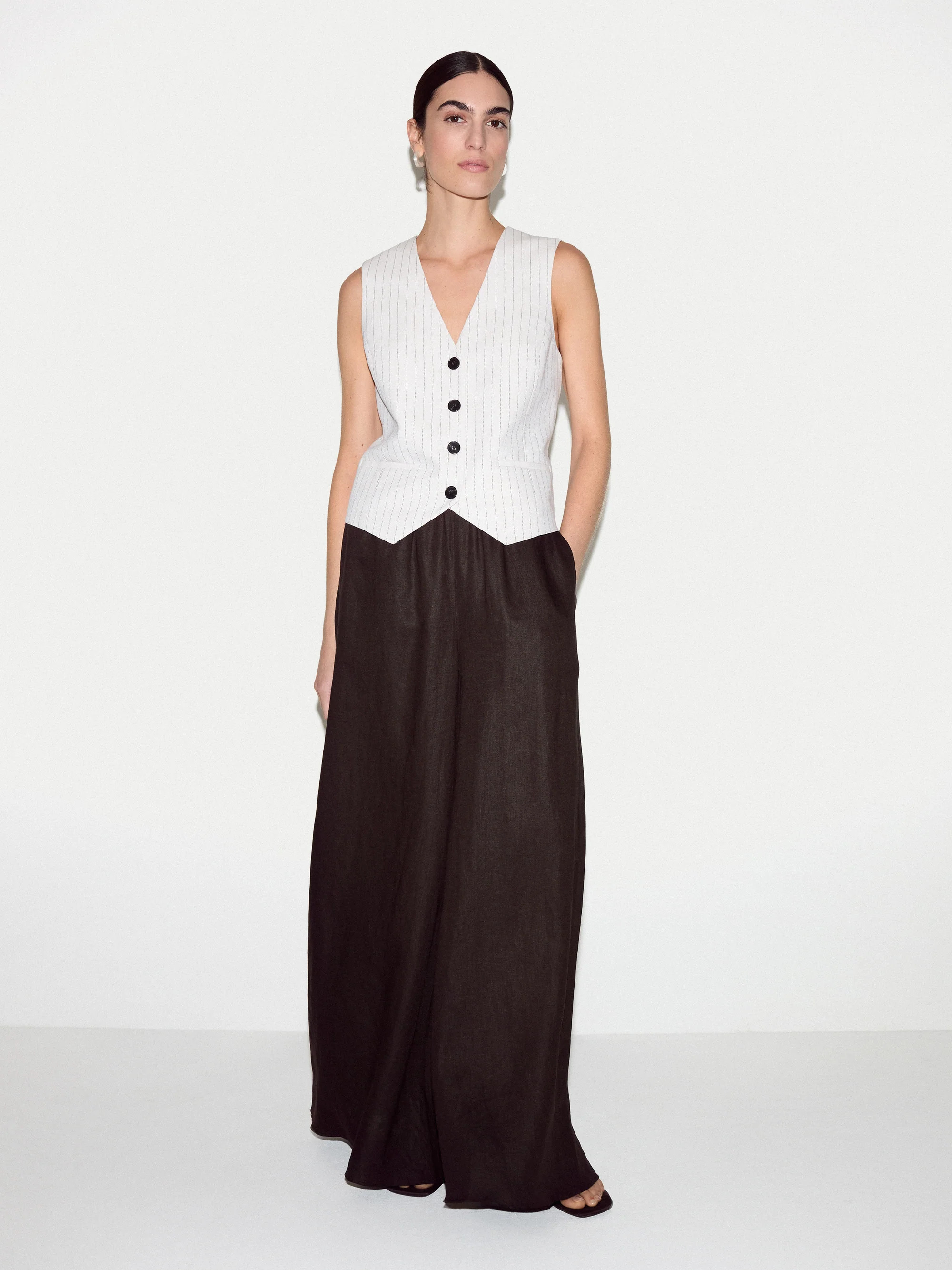 Linen Wide Leg Palazzo | Brown | Jigsaw (UK)