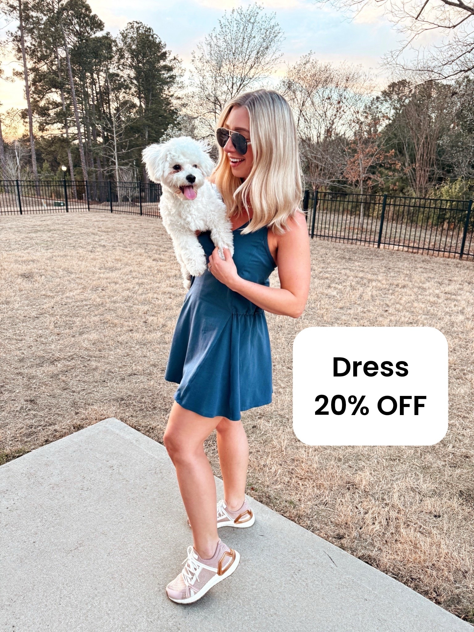 The cutest sweatshirt lounge dress for Spring and it’s under $50! On sale for 30% OFF!! 💙 Wearing size small! (Runs TTS) Happy Saturday Friends!! 💁🏼‍♀️ Shop via 🔗 in my bio or comment SHOP below ⬇️ 

Target, fitness, activewear, loungewear 

#LTKActive #LTKSpringSale #LTKootd