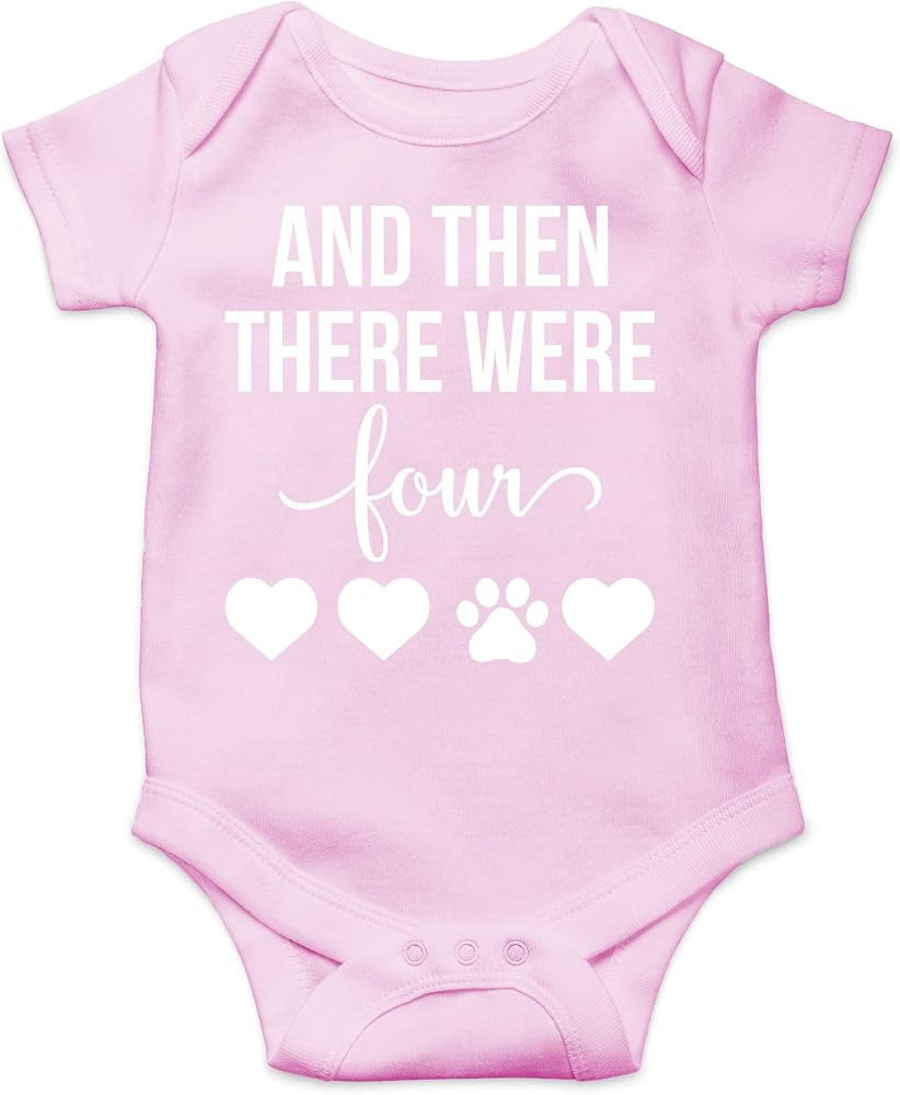 AW Fashions And Then There Were Four Baby Bodysuit Cute Newborn Boy Outfit Funny Baby Romper Girl... | Amazon (US)