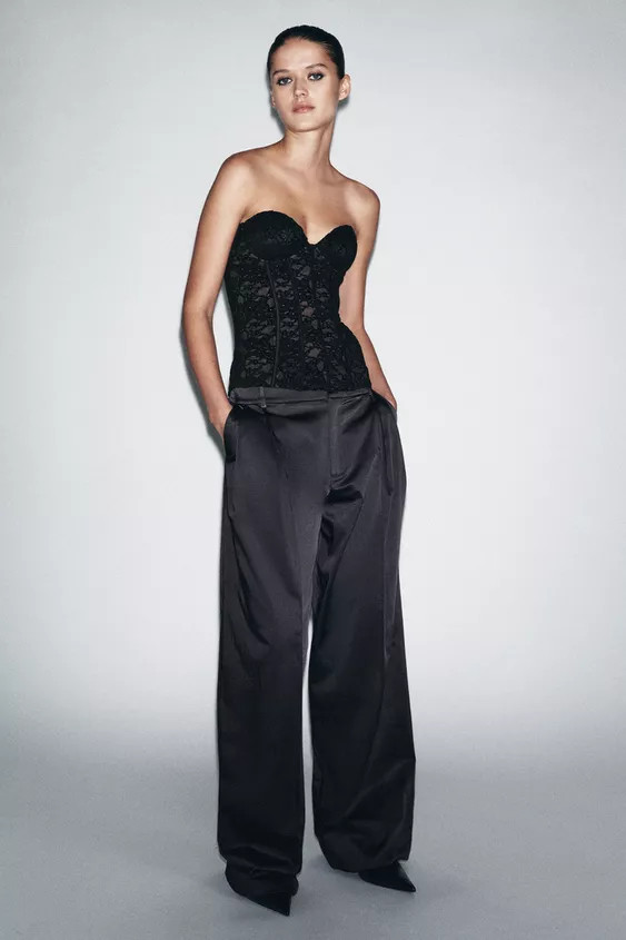 VELVET LACE CORSET | Zara UK