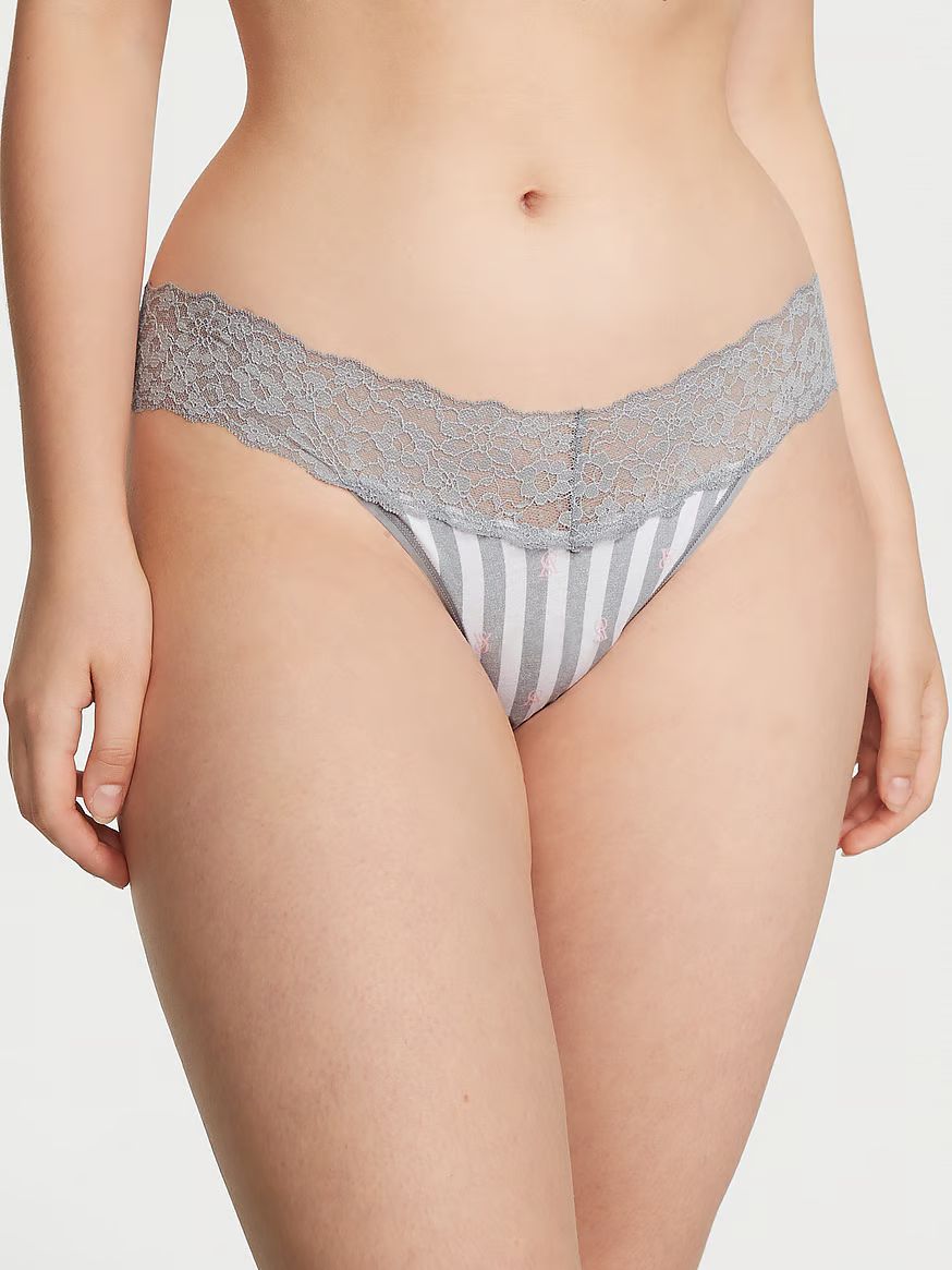Lace-Waist Cotton Thong Panty | Victoria's Secret (US / CA )
