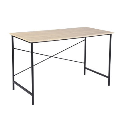 FurnitureR 47.2" Home Office Writing Desk - Simple Computer Desk with Sturdy Metal Legs, Study Table for Small Spaces, Laptop Workstation, Oak | Target