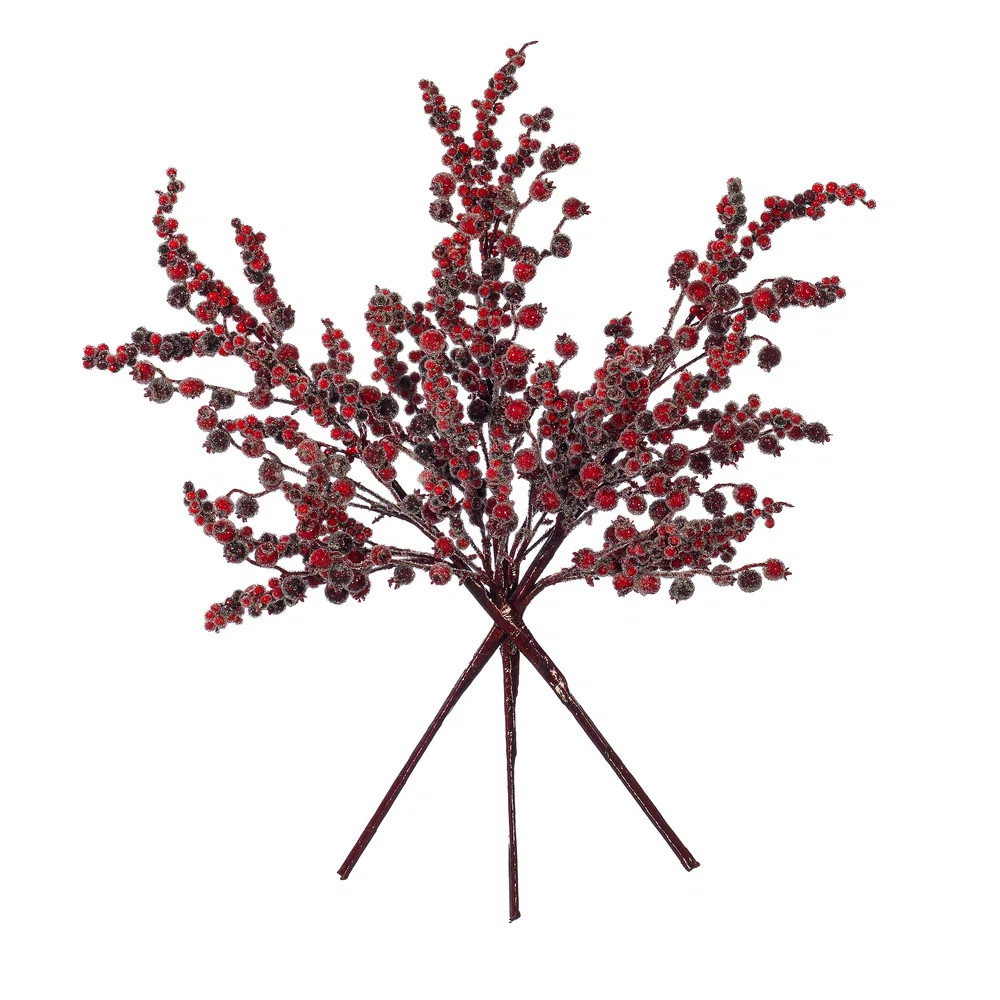 Joss & Main 24" Winter Icy Red & Burgundy Berry Spray. Each bag contains three sprays. | Wayfair | Wayfair North America
