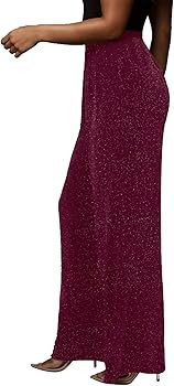 GUOLEZEEV Women High Elastic Waist Wide Leg Palazzo Pants Casual Loose Long Pant Trouser | Amazon (US)