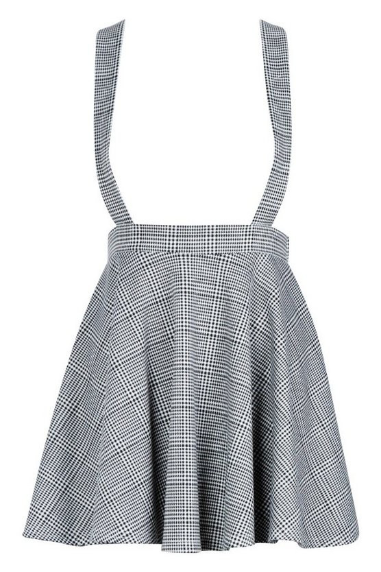 Dogtooth Check Pinafore Skirt | Boohoo.com (US & CA)