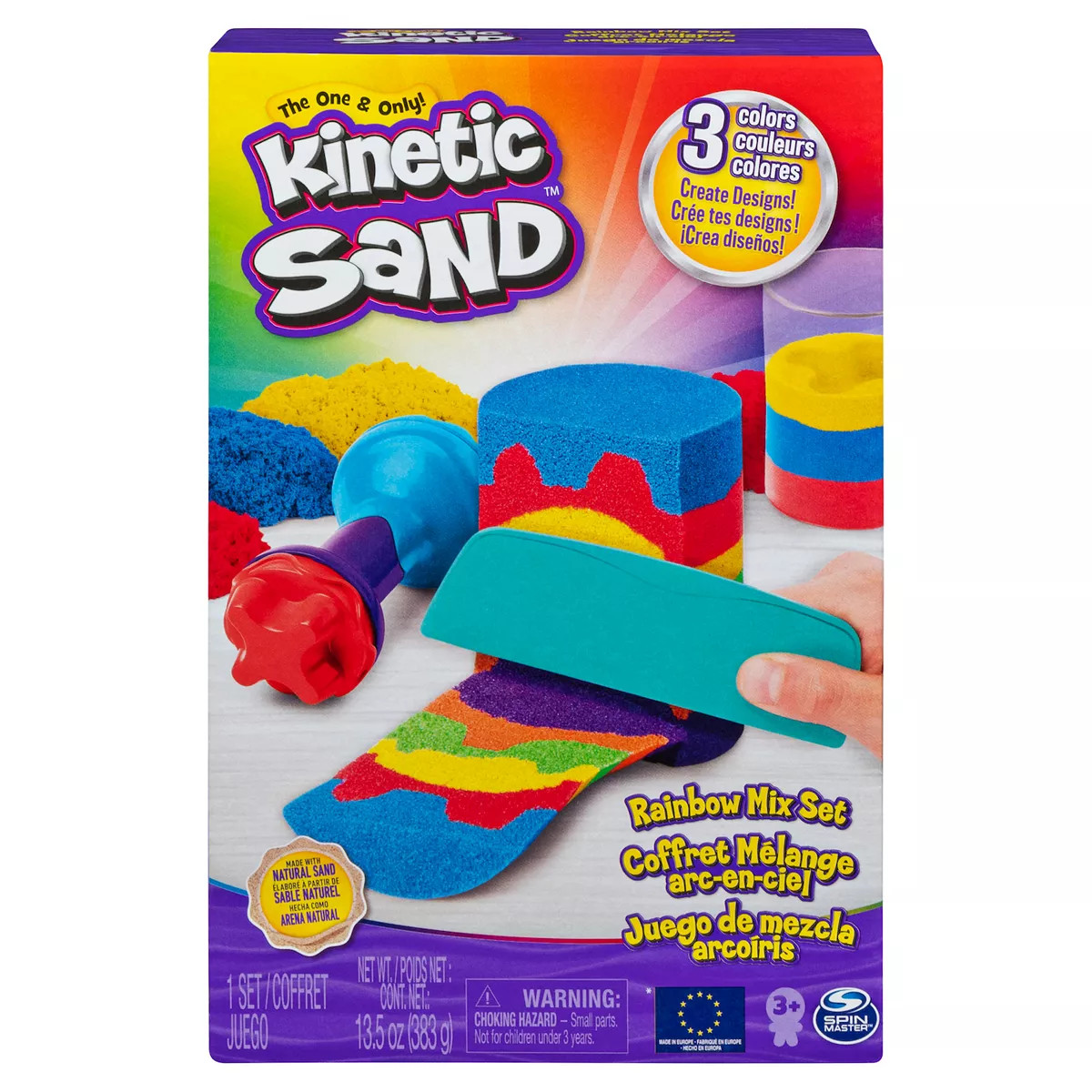 Kinetic Sand Rainbow Mix Set with 3 Colors of Kinetic Sand and 6 Tools | Kohl's