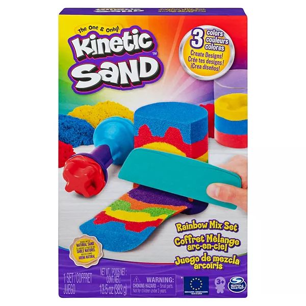 Kinetic Sand Rainbow Mix Set with 3 Colors of Kinetic Sand and 6 Tools | Kohl's