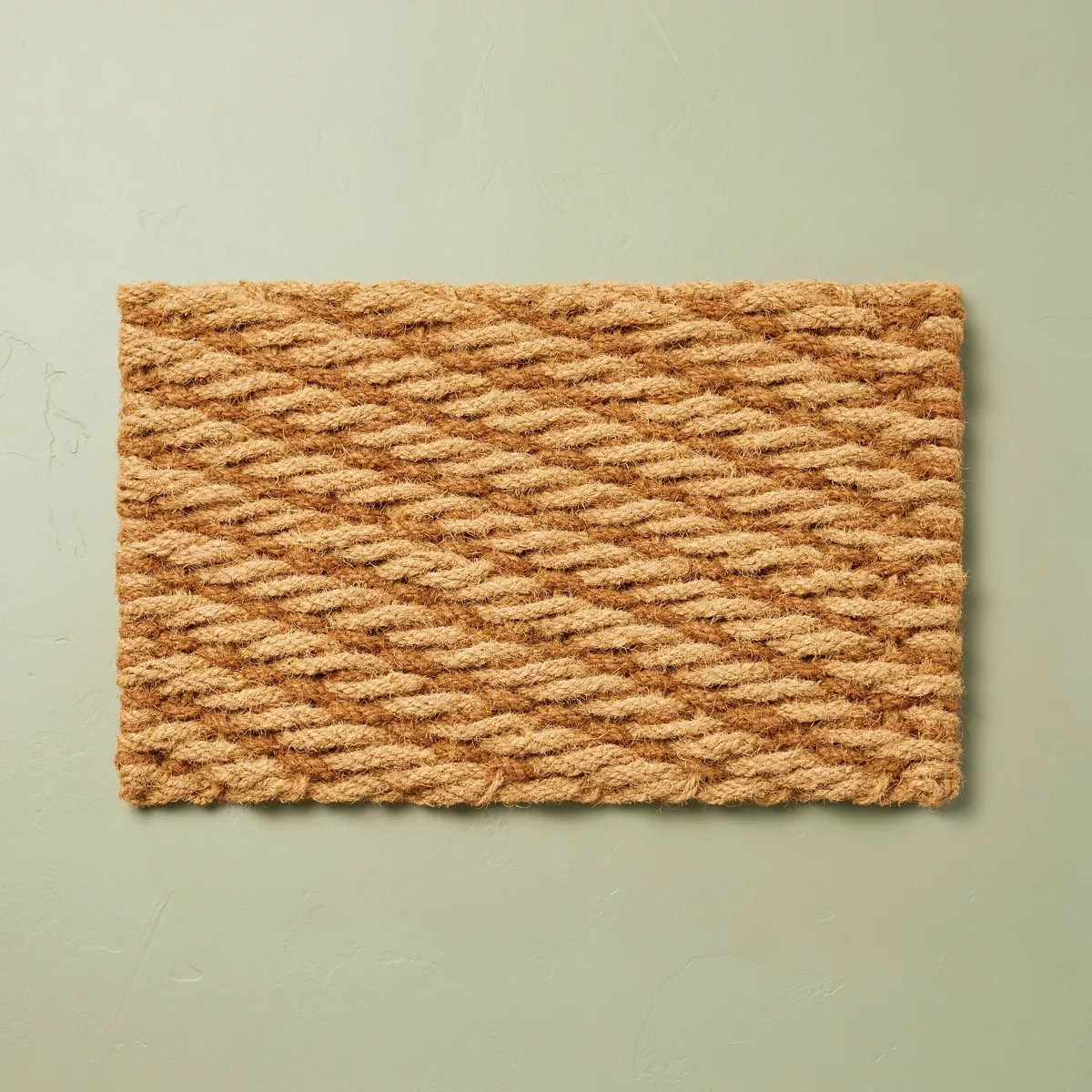 Chunky Twisted Rope Handwoven Coir Doormat Natural/Brown - Hearth & Hand™ with Magnolia | Target