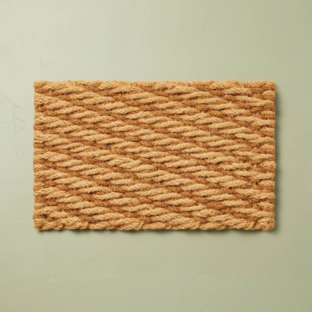 Chunky Twisted Rope Handwoven Coir Doormat Natural/Brown - Hearth & Hand™ with Magnolia | Target
