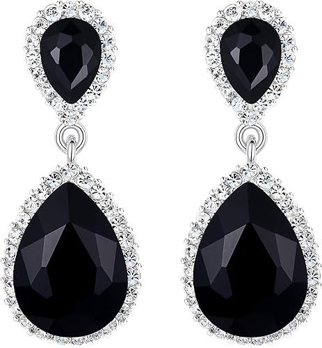 EVER FAITH Women's Austrian Crystal Wedding Tear Drop Dangle Earrings | Amazon (US)