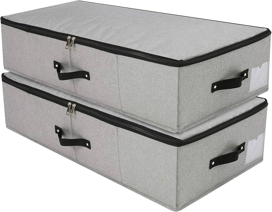 AMJ Under Bed Clothes Organizer Large Storage Bins with Durable Fabric, 4 Reinforced Handle, for ... | Amazon (US)