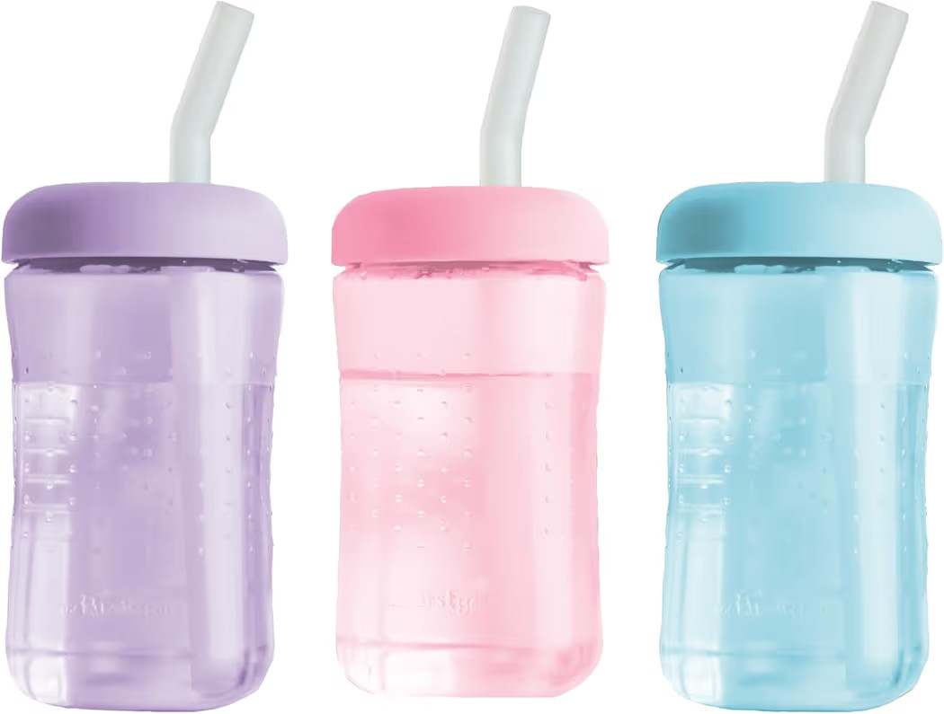 The First Years Squeeze & Sip Toddler Straw Cups - Squeezable Transition Sippy Cup with Silicone ... | Amazon (US)