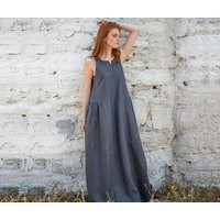 Summer Maxi Dress, Linen Dress For Women, Pockets | Etsy (US)