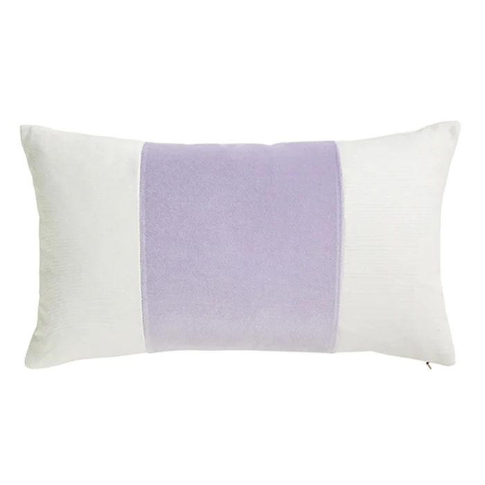Velvet Broad Stripe Pillow in Lilac | Caitlin Wilson Design