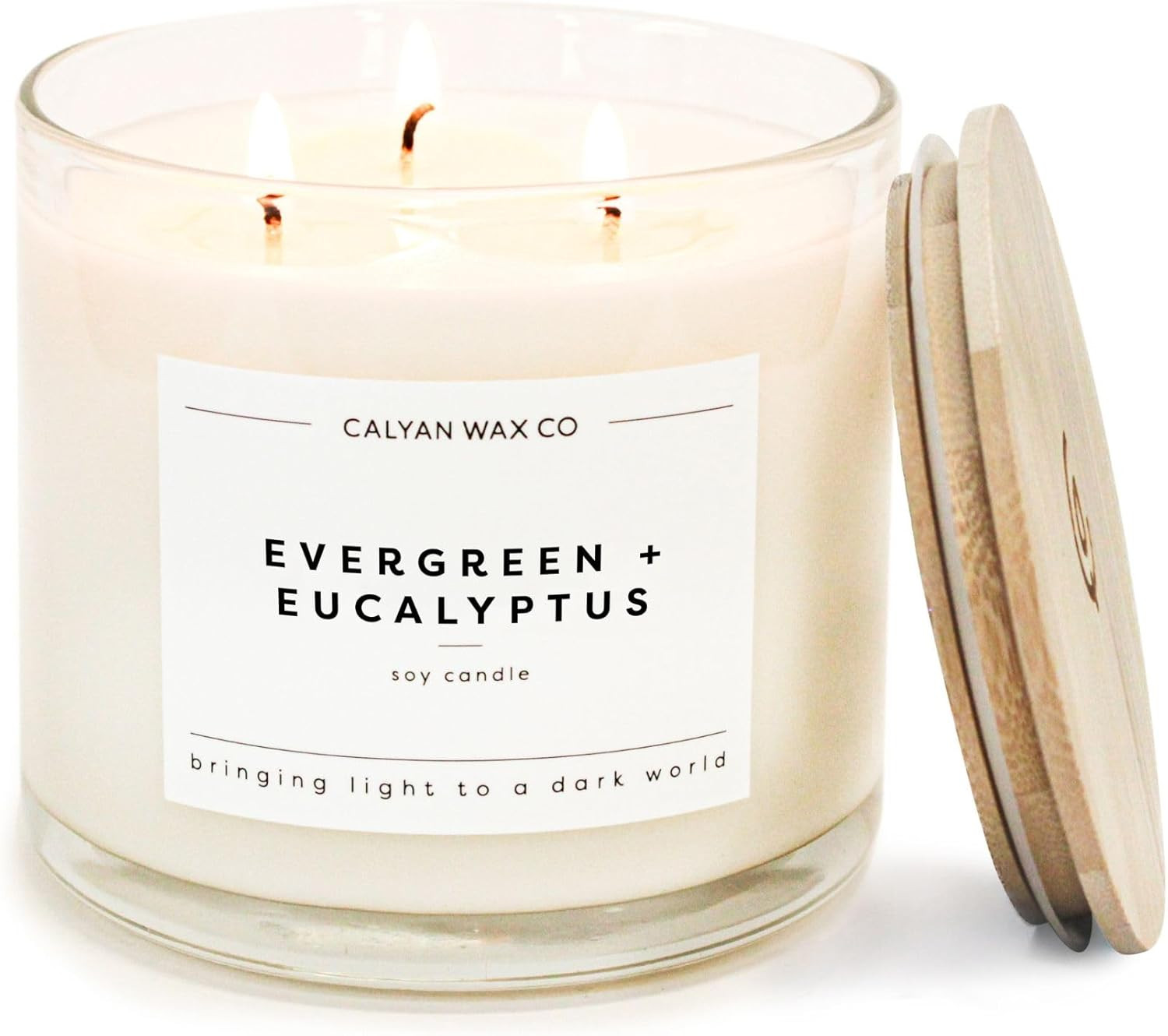 Amazon.com: Calyan Wax Co. Evergreen & Eucalyptus 3 Wick Scented Candle - 43 Hour Burn - Luxury 3... | Amazon (US)